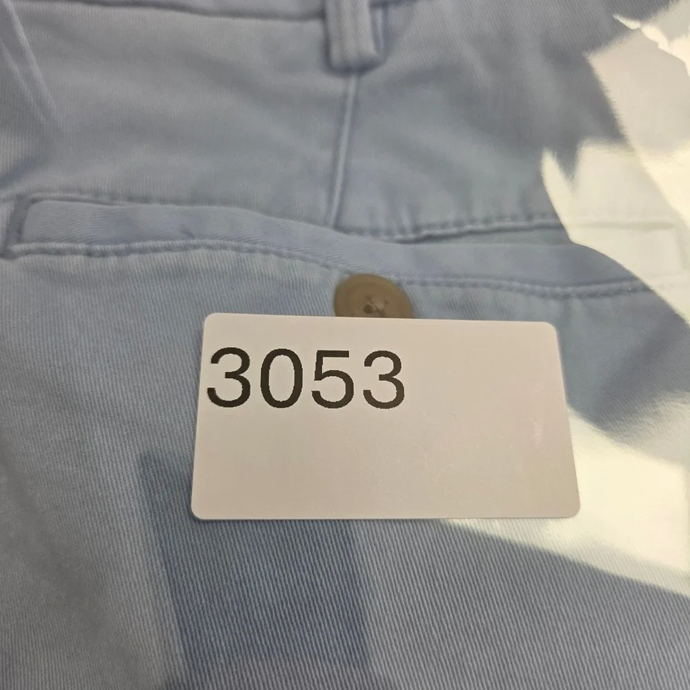 IZOD Saltwater Stretch Chino Pants Mens 34x30 Straight Leg Light Blue Cotton